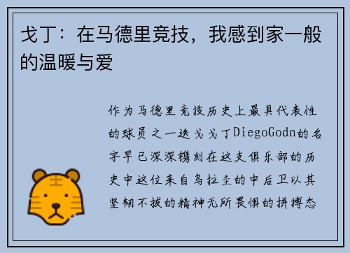 戈丁：在马德里竞技，我感到家一般的温暖与爱